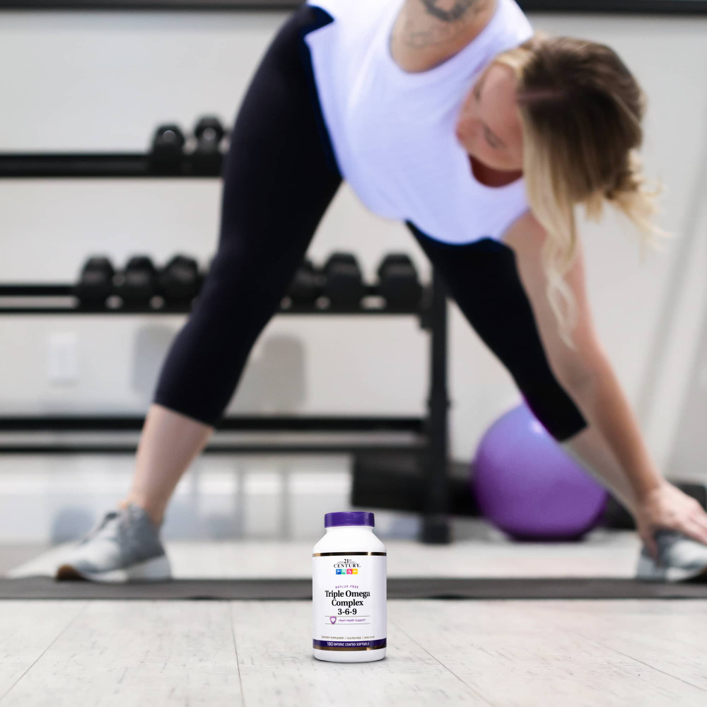 21st Century, тройной комплекс омега-3-6-9, 180 капсул, покрытых кишечнорастворимой оболочкой