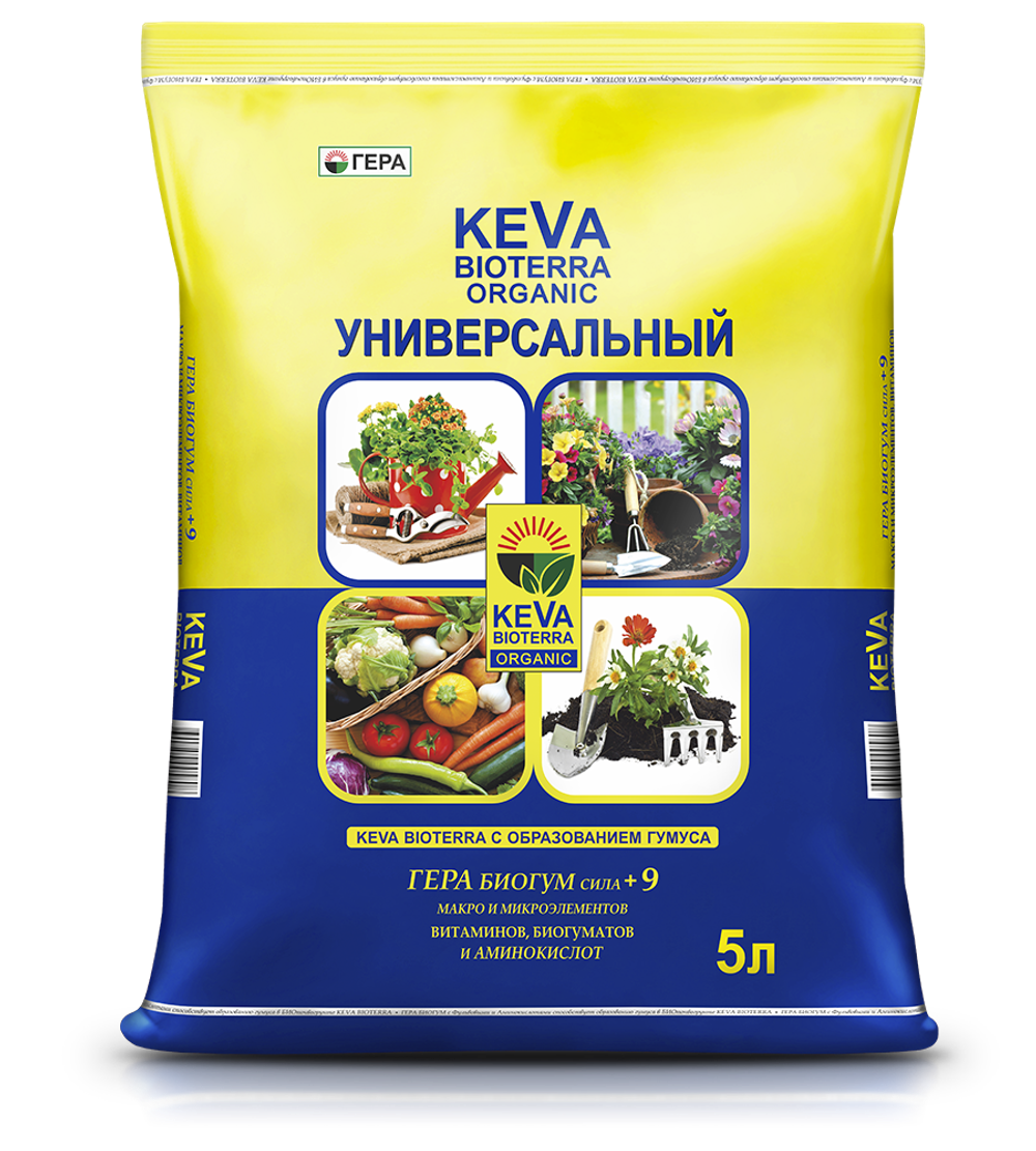 БИОпочвогрунт KEVA BIOTERRA Универсальный, 5л, 10л, 20л, 40л, 60л.