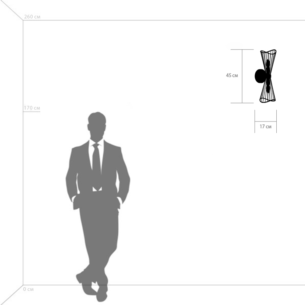 728623 Бра ZETA 2х40W E14 ЗОЛОТО