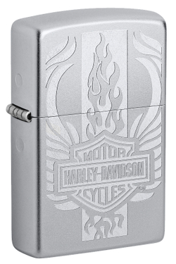 Легендарная классическая американская бензиновая широкая зажигалка ZIPPO Harley-Davidson Design 49660 в подарочной коробке