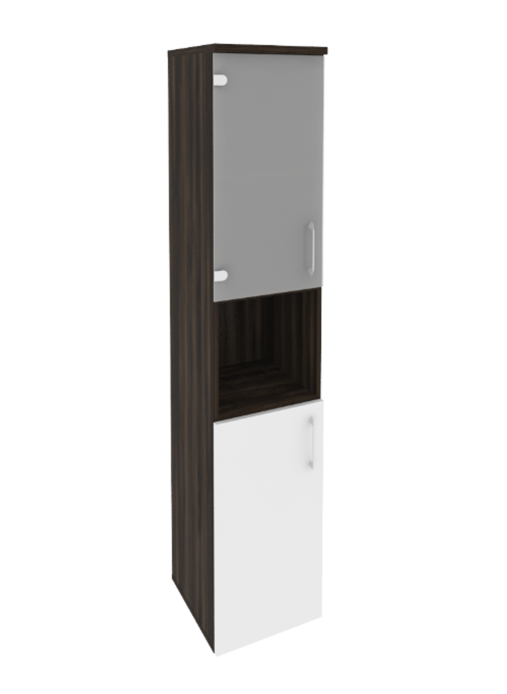 Шкаф-пенал с 2 комплектами дверей, стеклом и нишей Onix