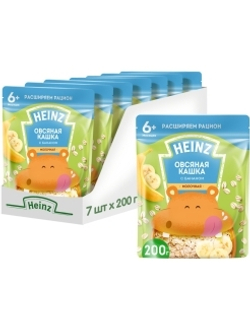 Каша молочная овсяная с бананом и Омега 3 Heinz 200г с 6 месяцев