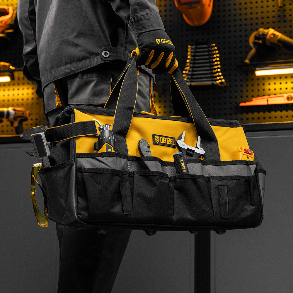 Сумка для инструмента, 500х245х300 мм, 20 карман.,съемный органайз. 10 карман.,наплеч. рем. Denzel