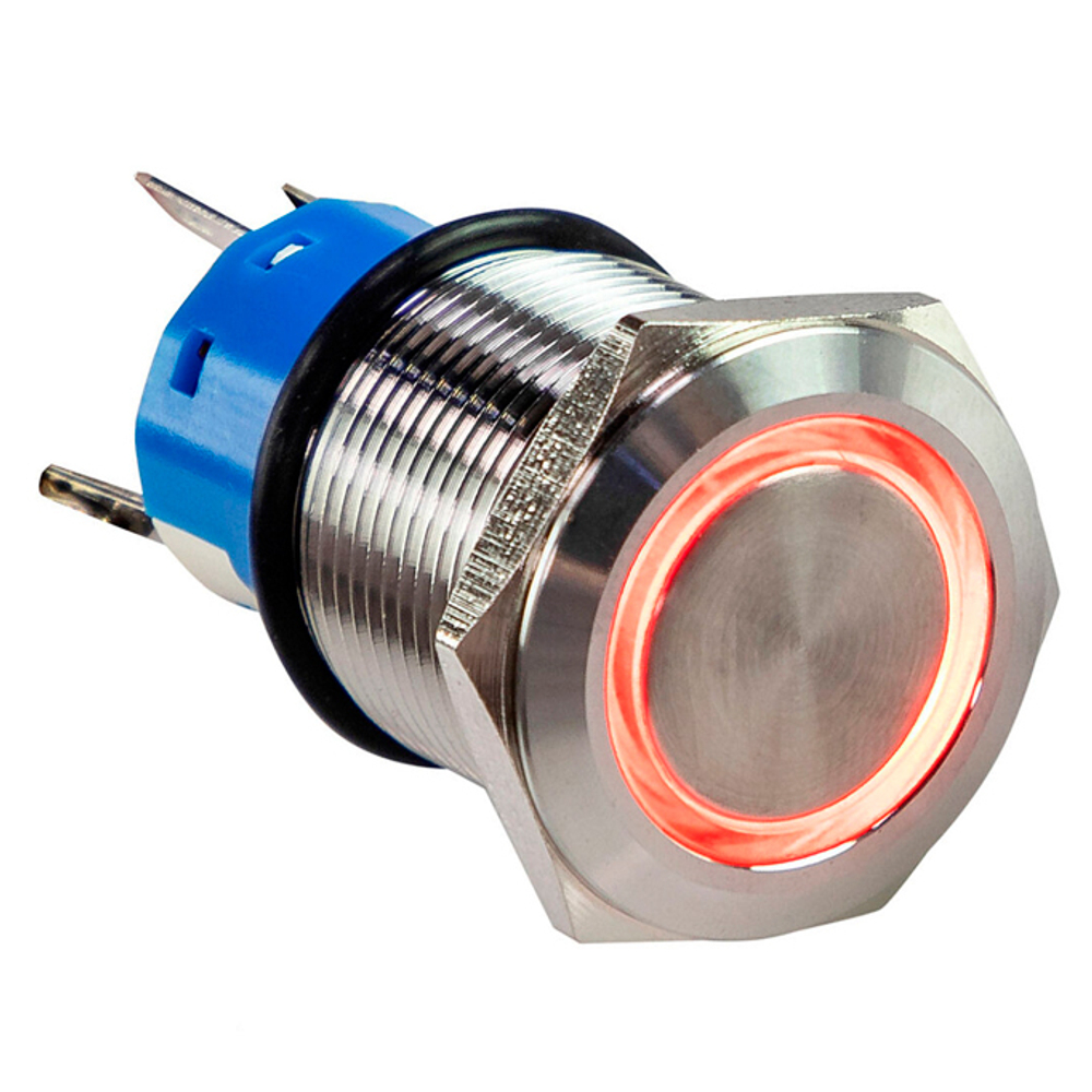 Кнопка нержавеющая OFF-ON с фиксацией (Ф19мм красная подсветка) AAA Worldwide Enterprises LTD (A9C1R12VZS)