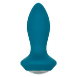 Бирюзовая анальная вибропробка с кристаллом Vibrating Petite Crystal Probe - 9,5 см. (Цвет: бирюзовый)