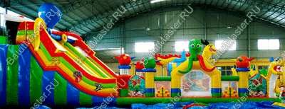 Коммерческий надувной батут "Осьминоги и драконы" 17*8*7 м