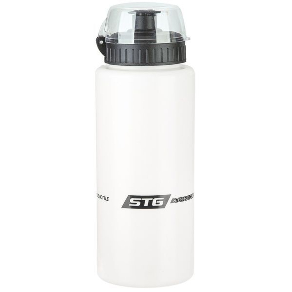 Велофляга STG DC-BT-54 с защитной крышкой, белая/черная, 600мл