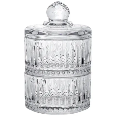 ЕМКОСТЬ ДЛЯ ХРАНЕНИЯ LEFARD С КРЫШКОЙ 2 ЯРУСА "LINES" 8*14,5 СМ, 170 МЛ