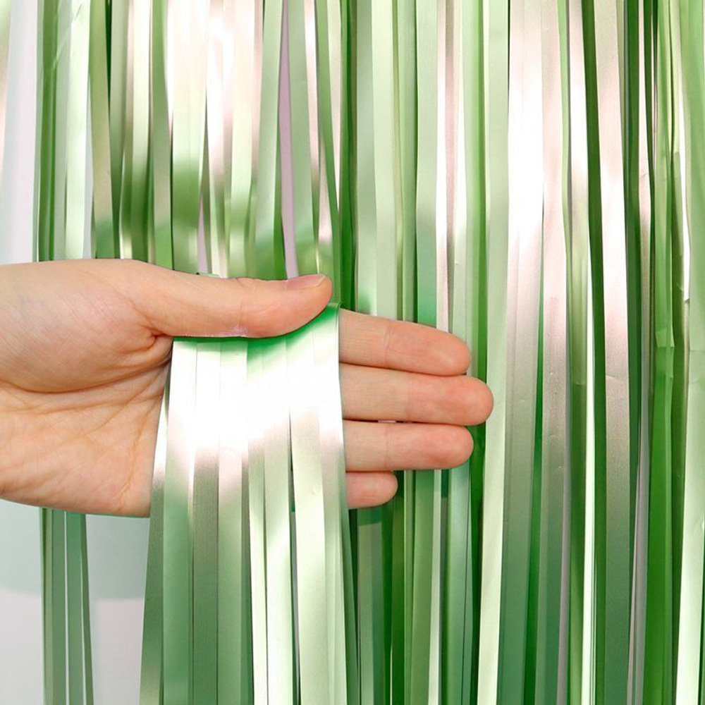 Занавес матовый "Дождик" Лайм, Размер: 1*3 м