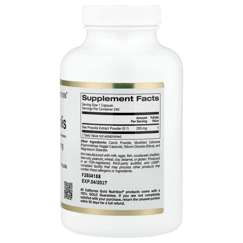 California Gold Nutrition, пчелиный прополис, 1000 мг, 240 капсул