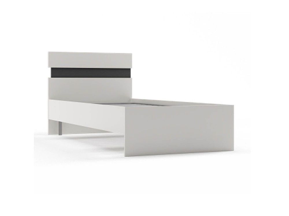 Сити 71 кровать с орт. основанием Белая Аляска / Черный