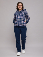 Костюм с брюками КБ-77/синерозовая-клетка