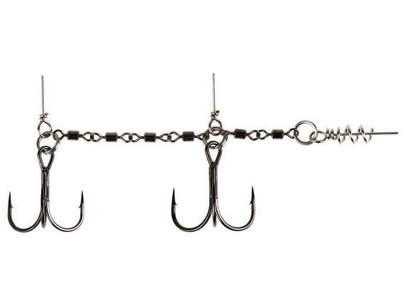 Остнаска стал. Lucky John STINGER POWER CHAIN 3,5+7,0cm, оснащ. тройниками №03/0+№2/0 1шт.