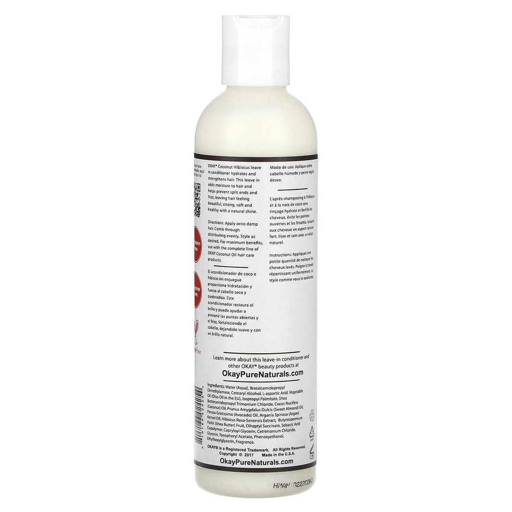 Okay Pure Naturals, Глубокое увлажнение, кондиционер, кокос и гибискус, 237 мл (8 жидк. унц.)
