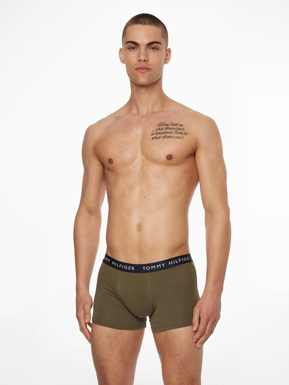 Мужские боксеры спортивные Tommy Hilfiger Trunk 3P - army green/hybrid blue/desert sky