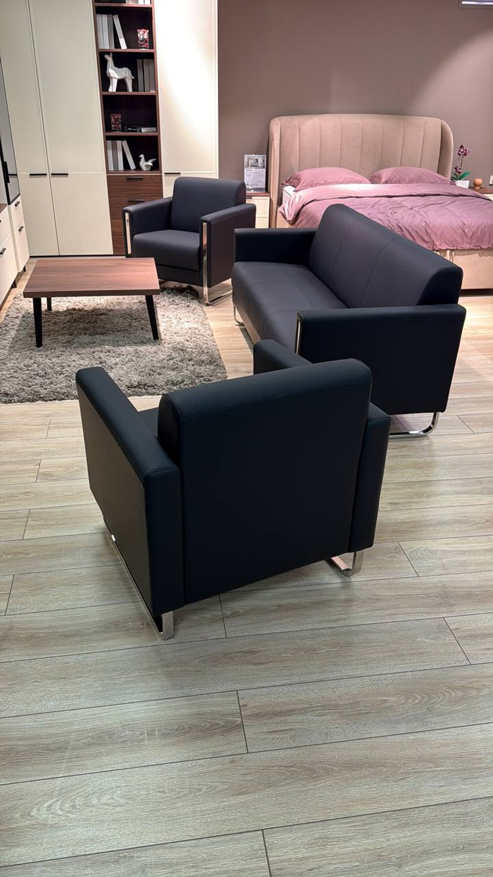 Комплект диван+2 кресла 9990 3+1+1 grey pu