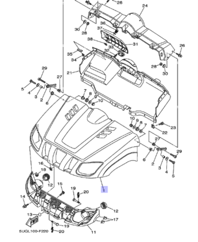 Капот для Yamaha Rhino 5UG-F1510-L0-00