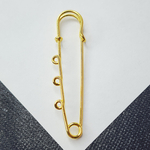 Броши булавки, сталь, позолота, 68мм, цена за набор 2 шт