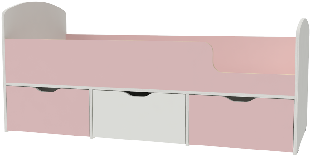 Кровать КарИВи Малыш Мини Белый  Розовый