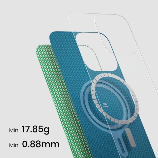 Чехол Pitaka Ultra-Slim для iPhone 16, Зеленый | Forest Green