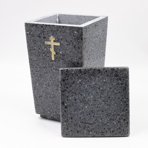 Урна для праха "Тетра Люкс"  темно-серый с декором