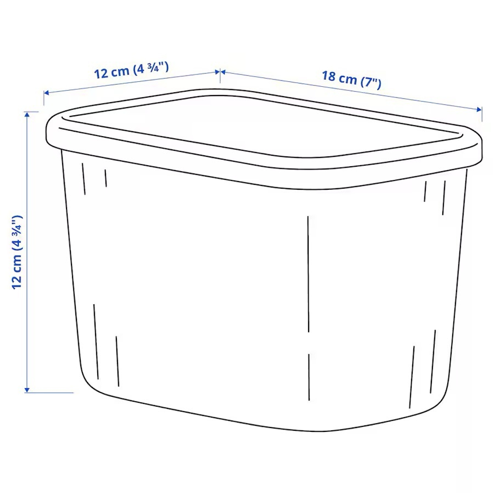 РИКТА RYKTA Контейнер с крышкой 12x18x12 см/1,5 л, голубой