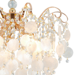 Люстра подвесная 5x60Вт Е27, металл/перламутр/хрусталь, золото/матовый/прозрачный