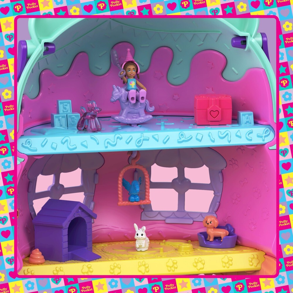 Polly Pocket - Игровой домик "Десерт мороженого" + 2 куклы + 25 аксессуаров JFT91