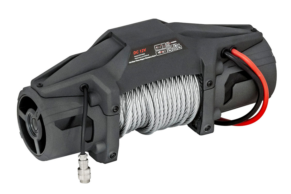 Лебёдка автомобильная электрическая 12V Runva 6000 lbs 2722 кг (стальной трос)