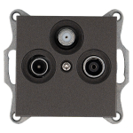 Розетка TV+FM+SAT Φ9.5mm оконечная с накладкой, цвет Мокко