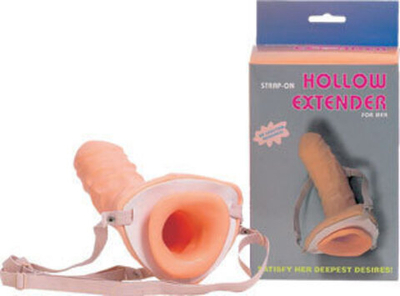 Полый бежевый поясной фаллоимитатор