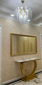 Стол-консоль Ist Casa Лира, 120х40х76 см, небесный белый, золотой