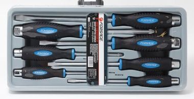 Набор отверток силовых магнитных ''Profi''S2, 7пр.(PH:1x80,2х100,3х150мм, SL: 5.5х125, 6.5х150, 8х150, 10x200мм)в лотке Forsage F-20714