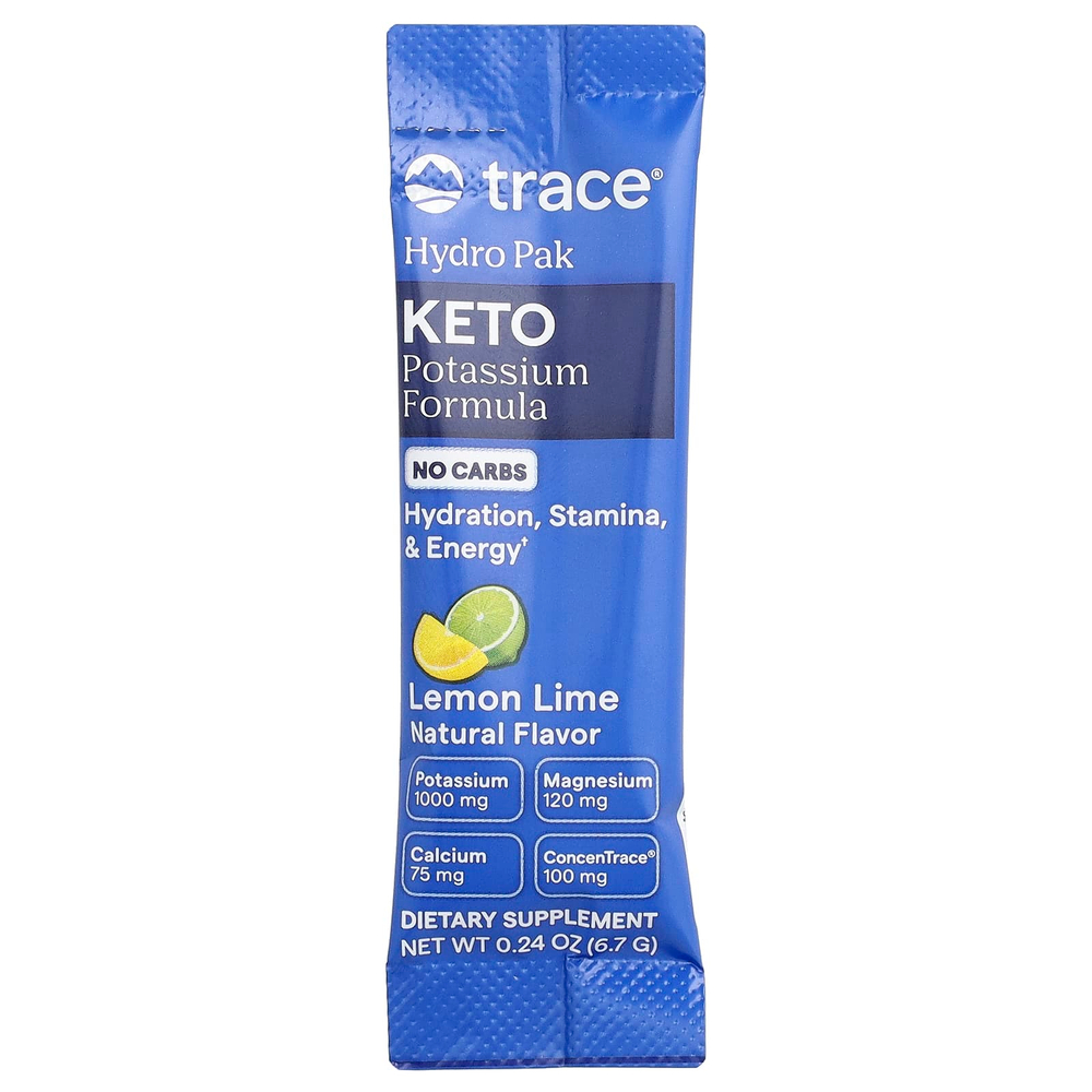 Trace, Hydro Pak Keto, лимон и лайм, 30 стик-пакетов по 6,7 г (0,24 унции)