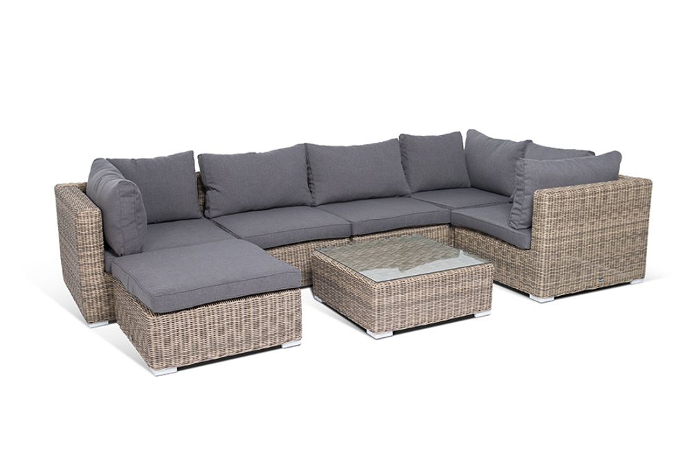 "Лунго" модуль диванный прямой с подушками, цвет соломенный