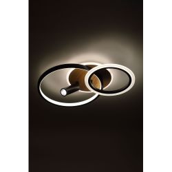 Светильник потолочный светодиодный ЭРА Модерн Rondo CLL-1 85W 3K-6,5K RC BK с ДУ черный-дерево | Светильники SPB-6 с ДУ