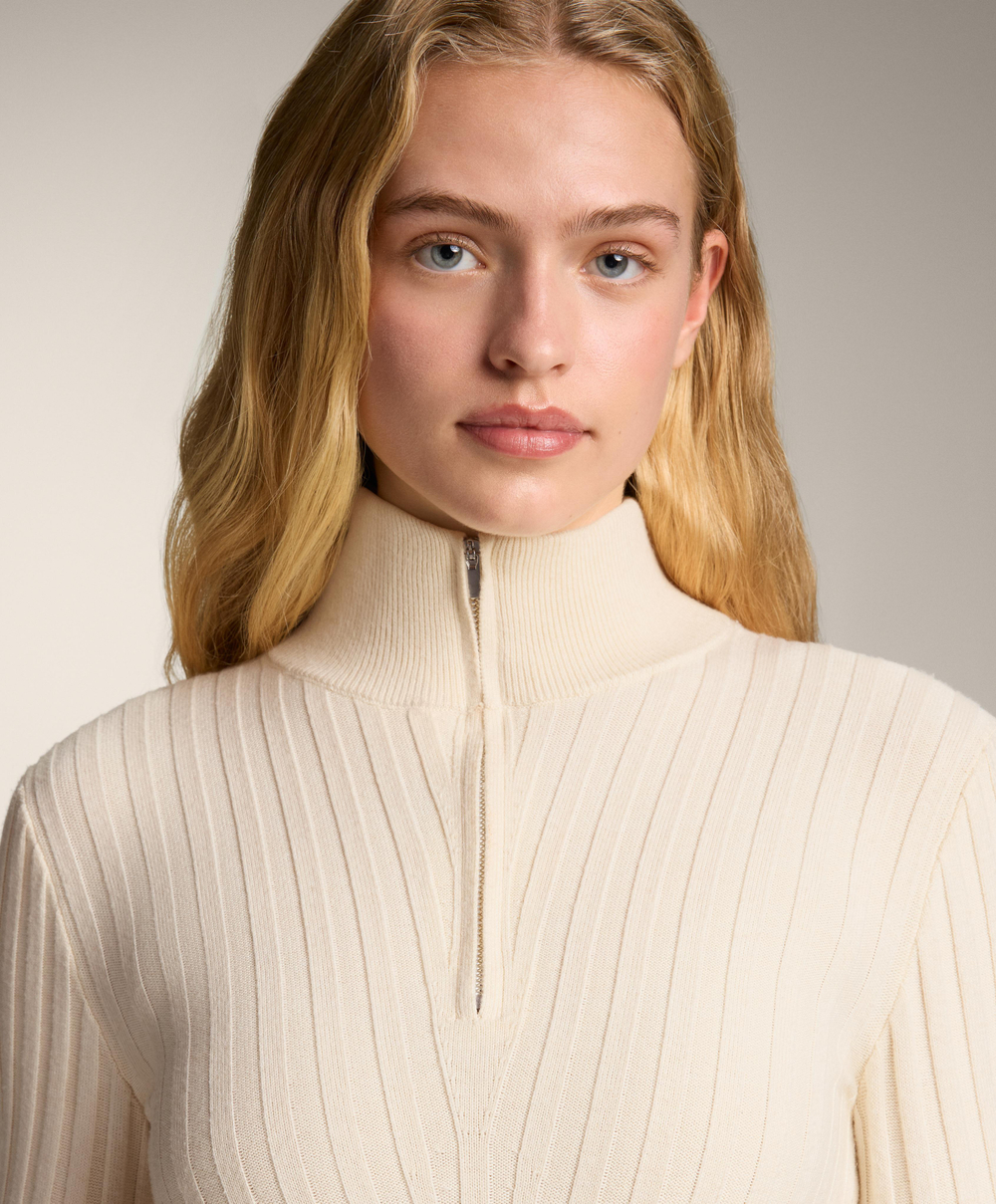 Oysho Термофутболка в рубчик, экрю