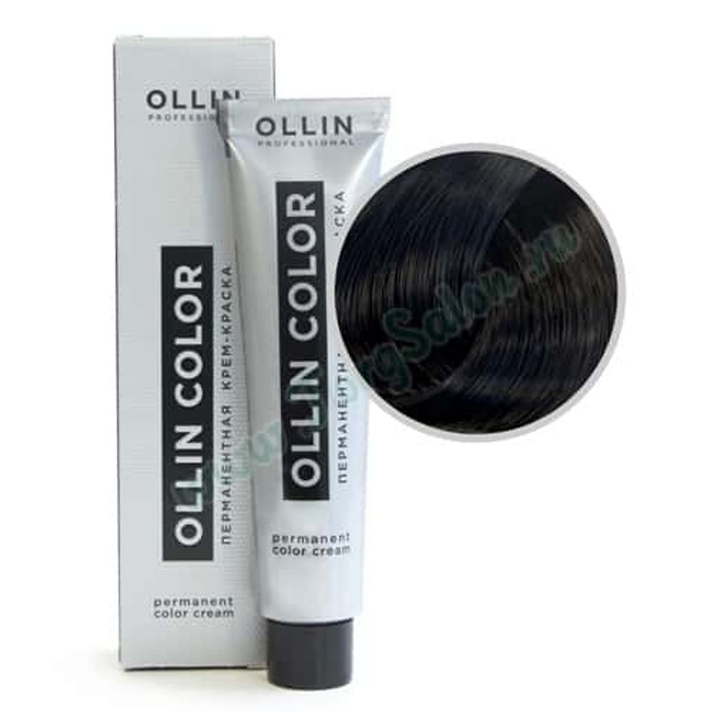 Крем краска для волос перманентная Ollin Color «Черная» 2/0