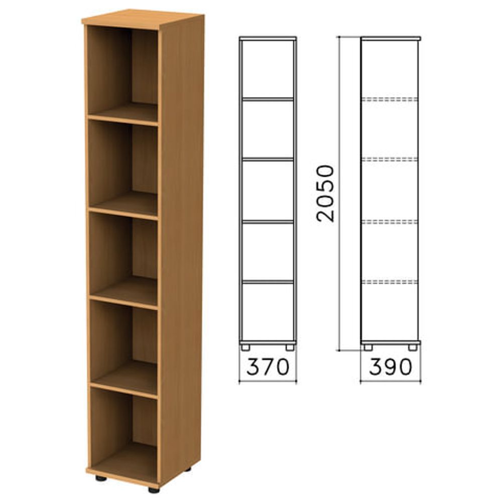 Шкаф (стеллаж) &quot;Монолит&quot;, 370х390х2050, 4 полки, цвет бук бавария, КМ45.1
