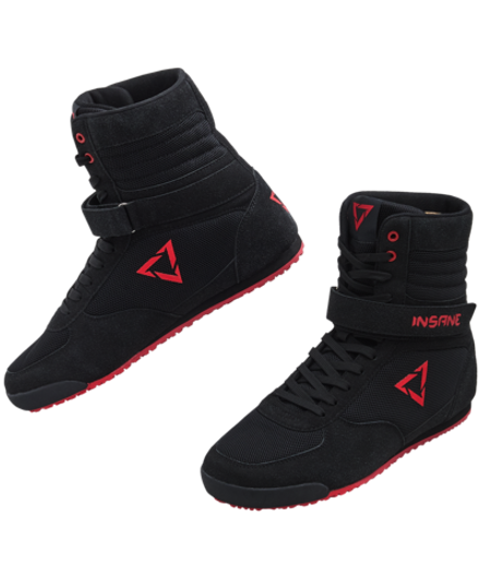 Обувь для бокса высокая ORO, черный/красный