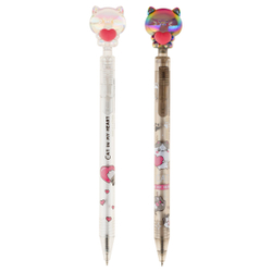 Ручка шариковая автоматическая MESHU "Cats Lovers" синяя, 0,7мм, корпус ассорти