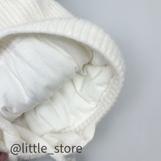 Шапка зимняя "Бантик" Молочная