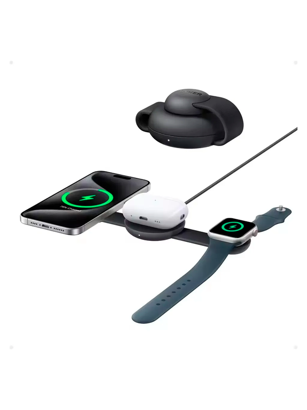 Беспроводное зарядное устройство Anker A25M8 3 in 1 Черный (Black)