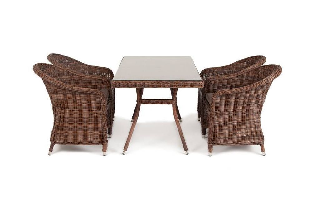 "Латте-140 R" обеденная группа плетеная, цвет коричневый