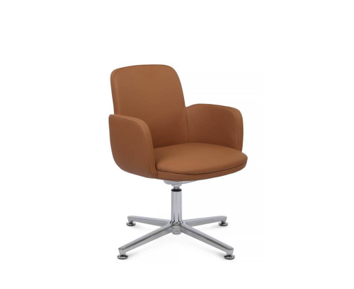 Кресло для посетителей Riva Design Charm-ST C2512, натуральная кожа, Светло-коричневый (1A-MB915)