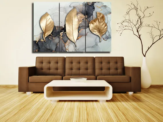 Модульная картина "Черно-белый мрамор"