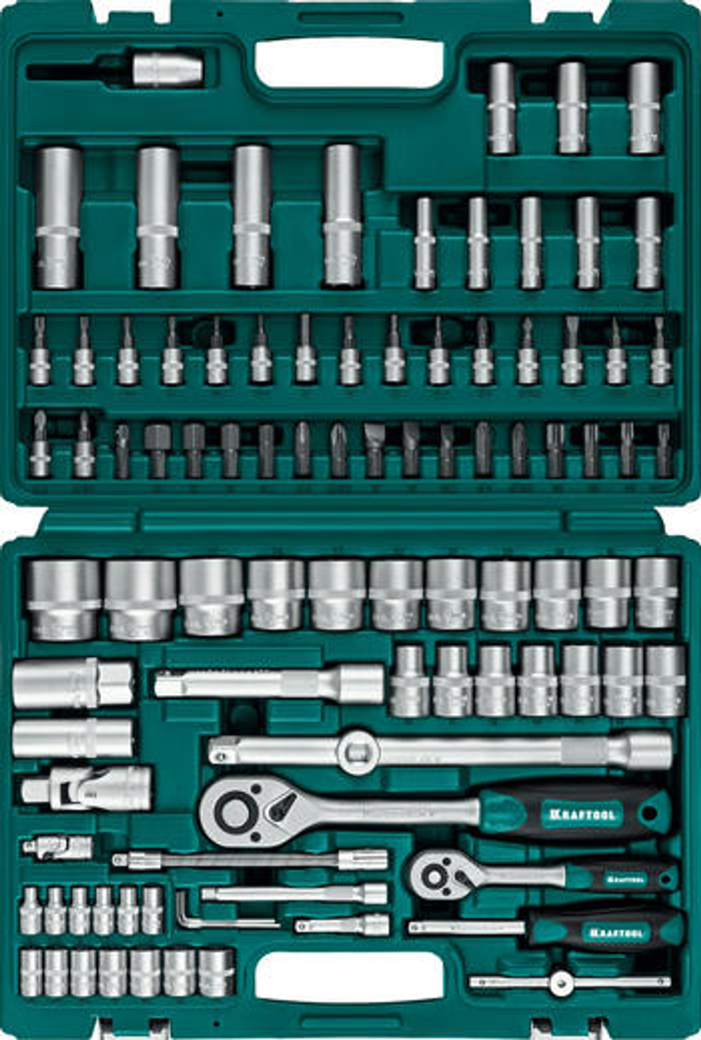 Универсальный набор инструмента KRAFTOOL X-Drive 94, 94 предм.(1/2"+1/4"), 27883-H95_z03
