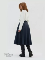 Юбка кожаная миди трапеция