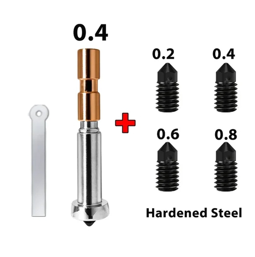 Набор для Anycubic Kobra 3 Max; термобарьер с соплом 0,4мм + сопла 0,4/0,6/0,8 мм + ключ для замены сопел