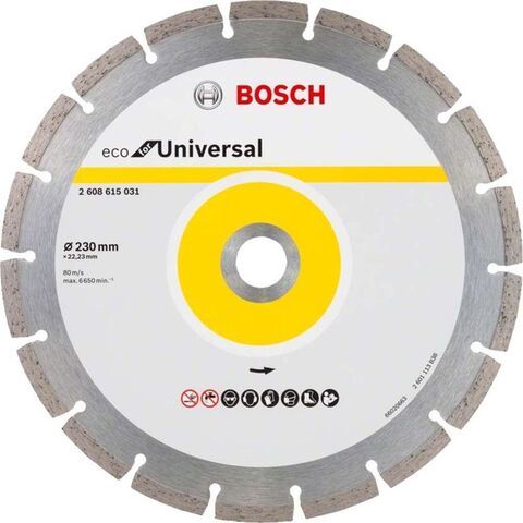 Диск отрезной алмазный Bosch, Eco Universal, 230 мм, сухой рез, 2608615031